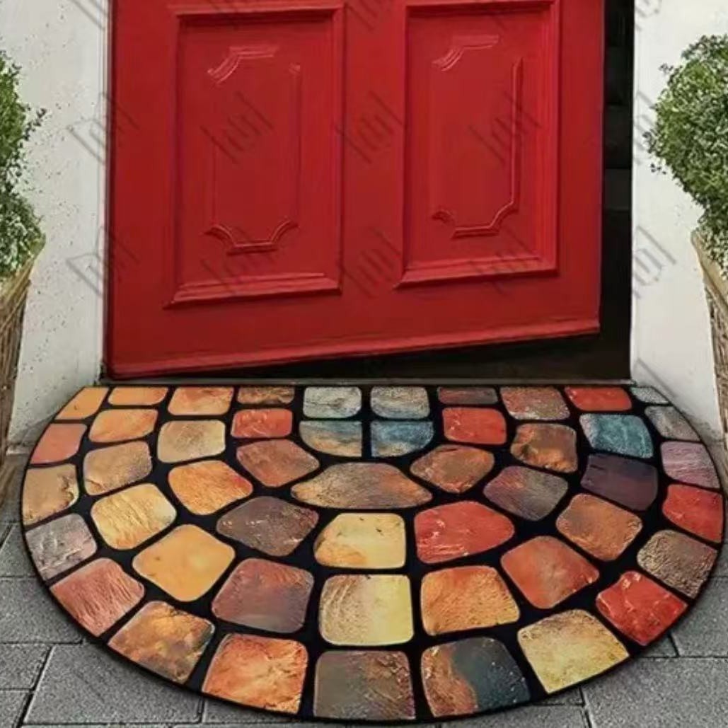 Transfronterizos TEMU retro alfombra americana puerta de entrada inodoro resistente a la suciedad y alfombra de desgaste fácil de cuidar