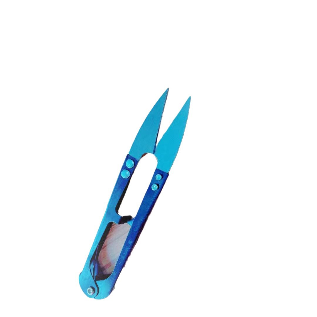 Herramientas de punto de cruz color tijeras pequeñas tijeras de hilo tijeras de recorte en forma de U al por mayor paquete único