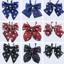 JK小清新日式免打結領結女蝴蝶結尖頭點狀花紋襯衫領花學院風裝飾