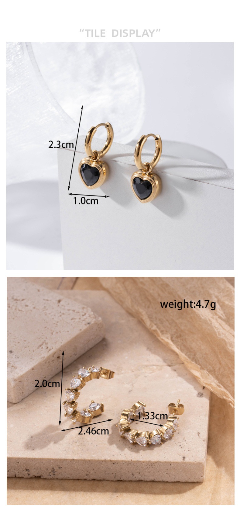 Drop Earrings, Earrings, Ear Studs Classification 1 Pair Quantity 1 Pair Retro Classic Style Star Heart Shape Plating Titanium Steel Drop Earrings Earrings Ear Studs