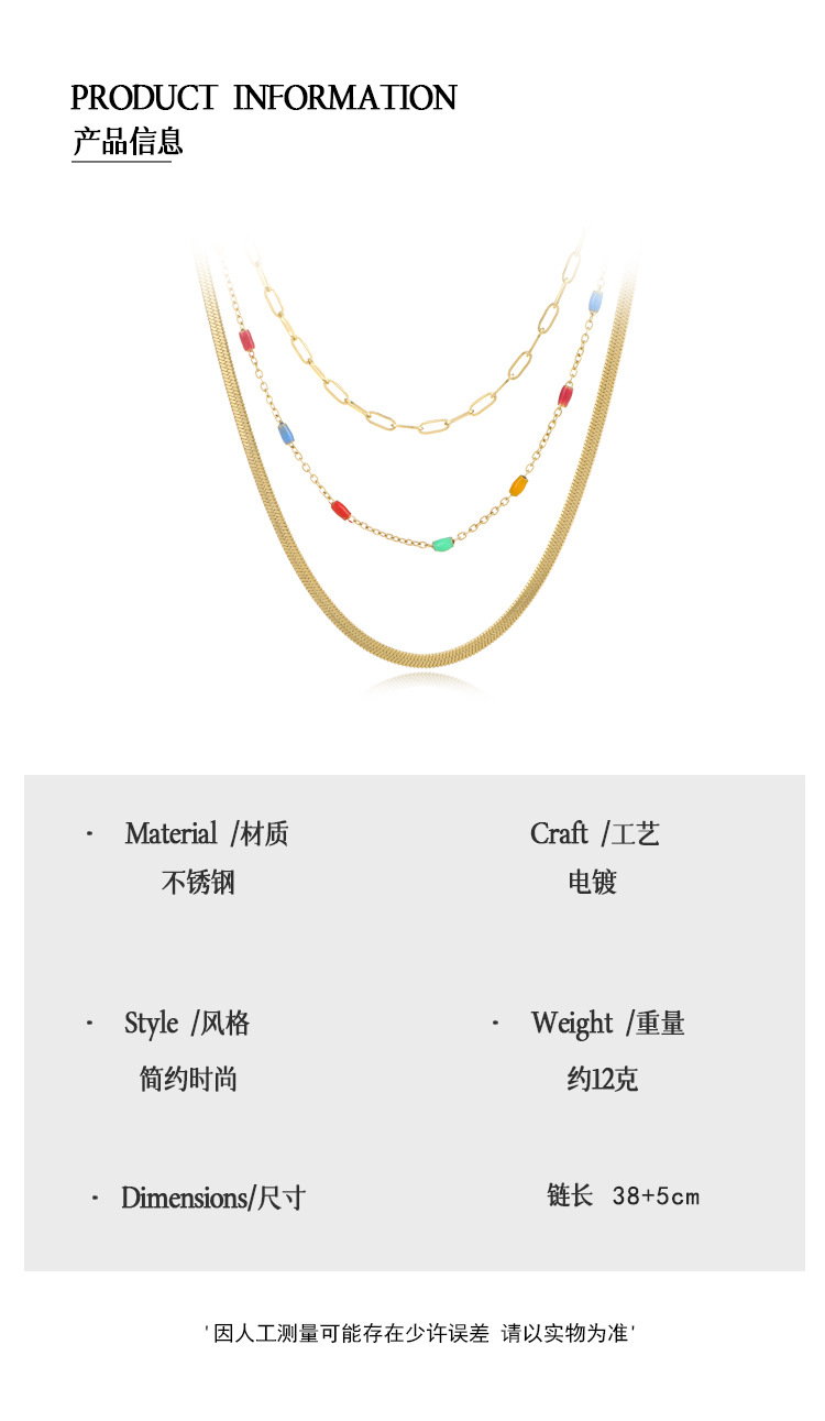 Fashion Personality Snake Bone Three-layer Necklace display picture 2