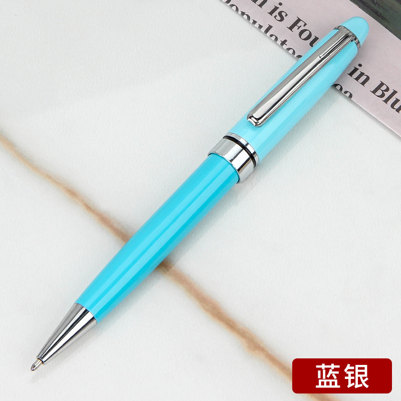 Bolígrafo giratorio aceitoso de metal 1,0, exportación de alta gama, publicidad, regalo de oficina, impresión y grabado de logotipo, bolígrafo personalizado de negocios