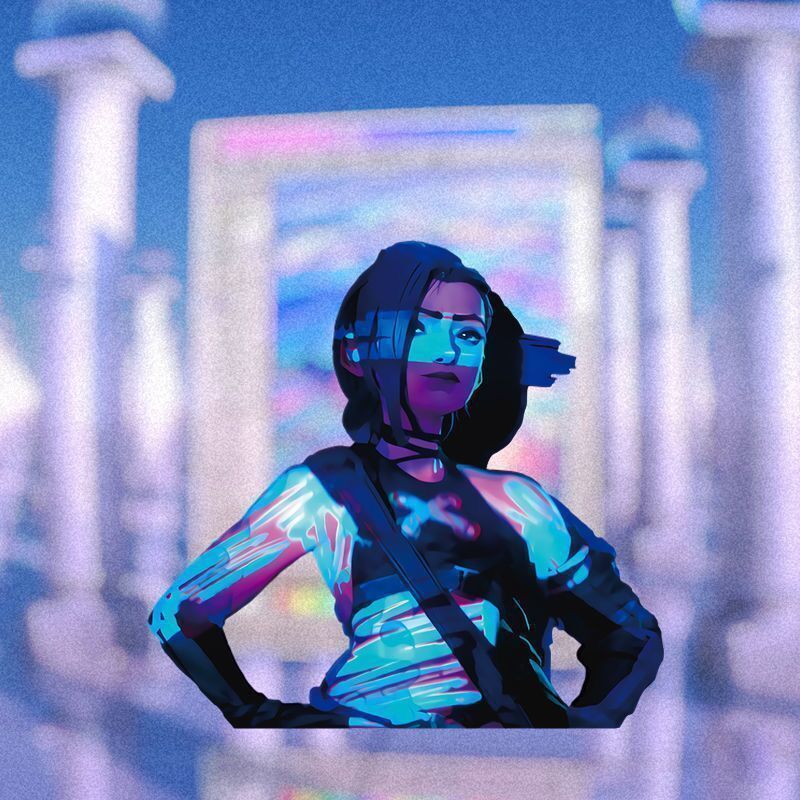 jinX金克斯爆爆皮城涂鸦霓虹投影黑夜英雄车身贴摩托车反光贴纸