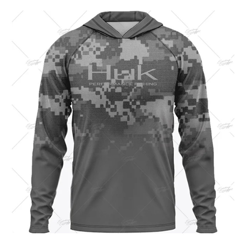Huk Fishing Fishing Hoodie Men's Long Sleeve Breathable Fishing Suit Sun Protection Fishing Suit Camouflage Fishing Shirt