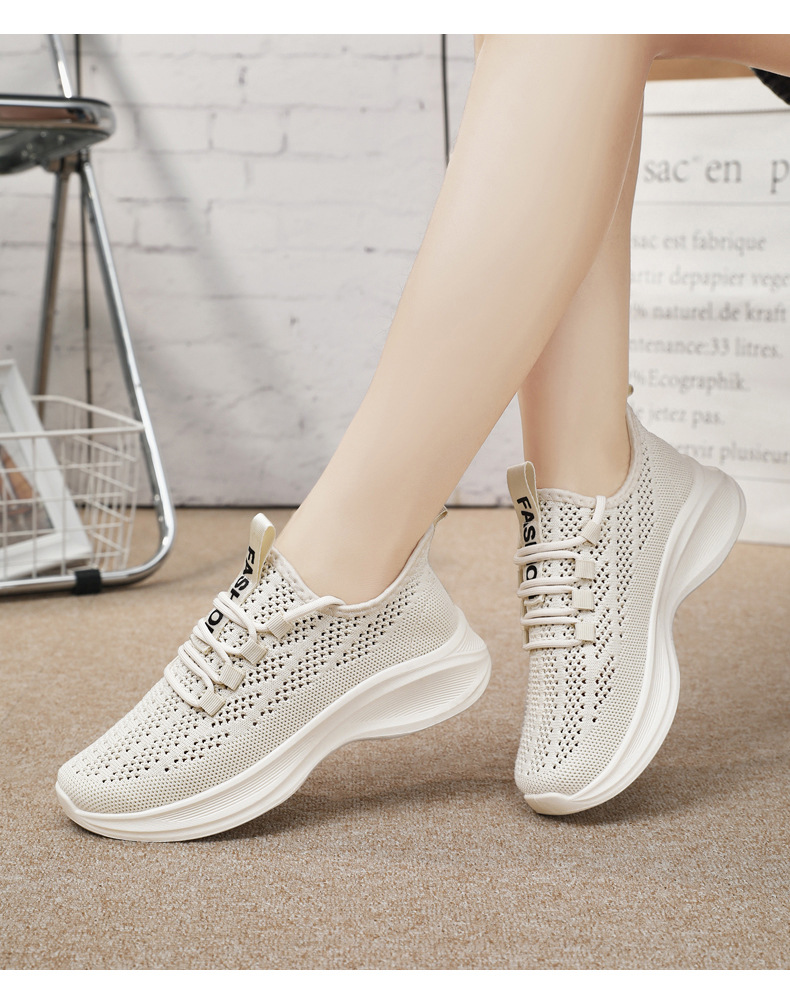 Women's Breathable Mesh Fashion Casual White Summer Versatile Sneakers Soft Sole Lightweight Running Shoes For Women_vogvips.com