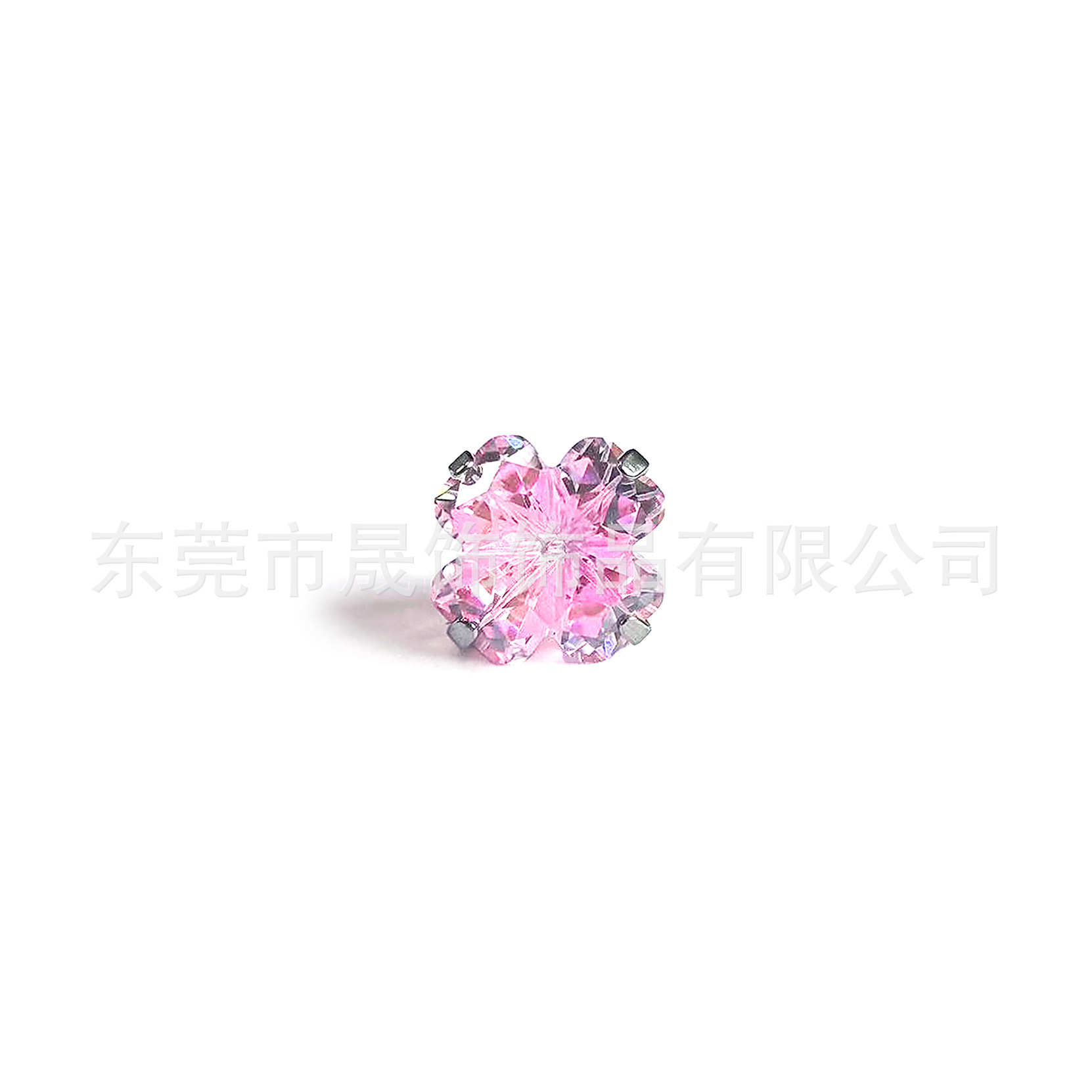 F136 Titanium Alloy 四叶草 Cubic Zirconia Ear Stud 渐变幸运草 Helix Cartilage Stud G23 Titanium Internal Thread Piercing Jewelry