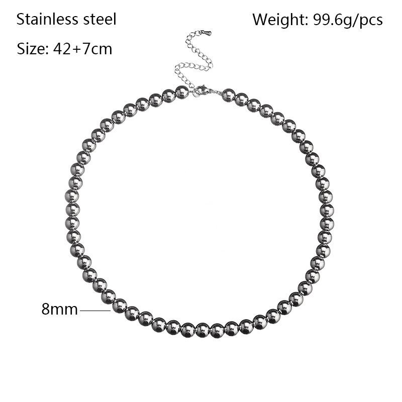 Modern Style Round Stainless Steel Necklace display picture 19