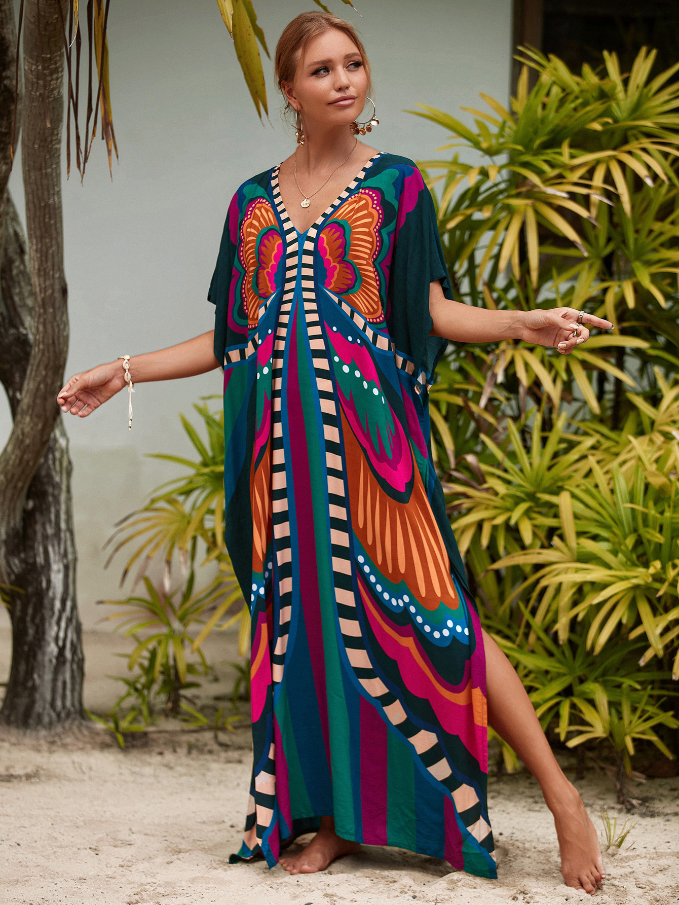 Femmes Bloc De Couleur Vacances Cover Ups display picture 21