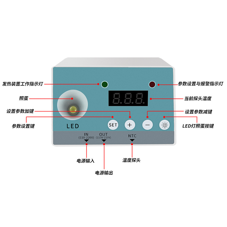 Miniatura termostato inteligente interruptor de temperatura pantalla digital controlador de temperatura con luz fría LED cama de huevo