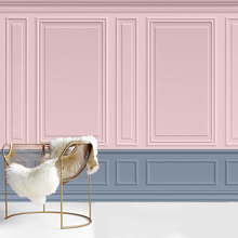 粉色石膏线条壁纸3D立体北欧风客厅奶茶店服装店墙纸淘宝直播墙布