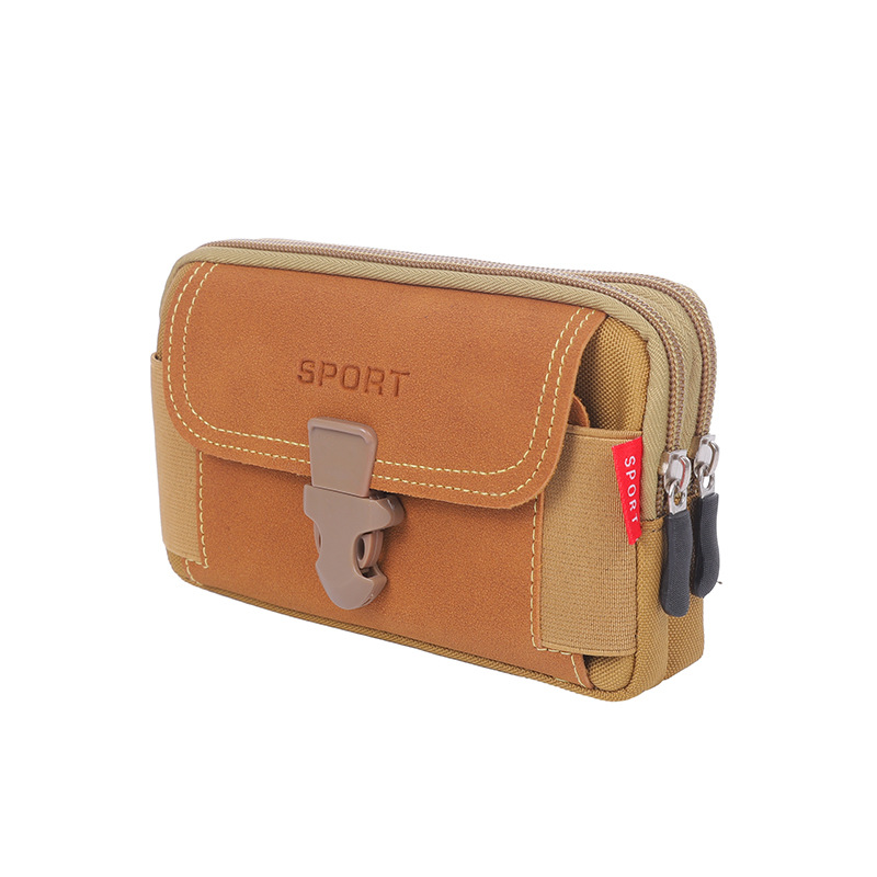 Bolso de la cintura del teléfono móvil pequeño al aire libre de los nuevos hombres Bolso de la cintura del teléfono móvil de la hebilla vertical de 6,5 pulgadas Bolso multifuncional de la cintura de la correa