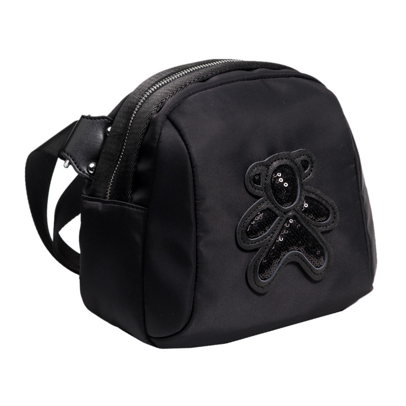 commuter leisure bear sequined Oxford cloth bag crossbody bag chest bag shell bag_voghion.com