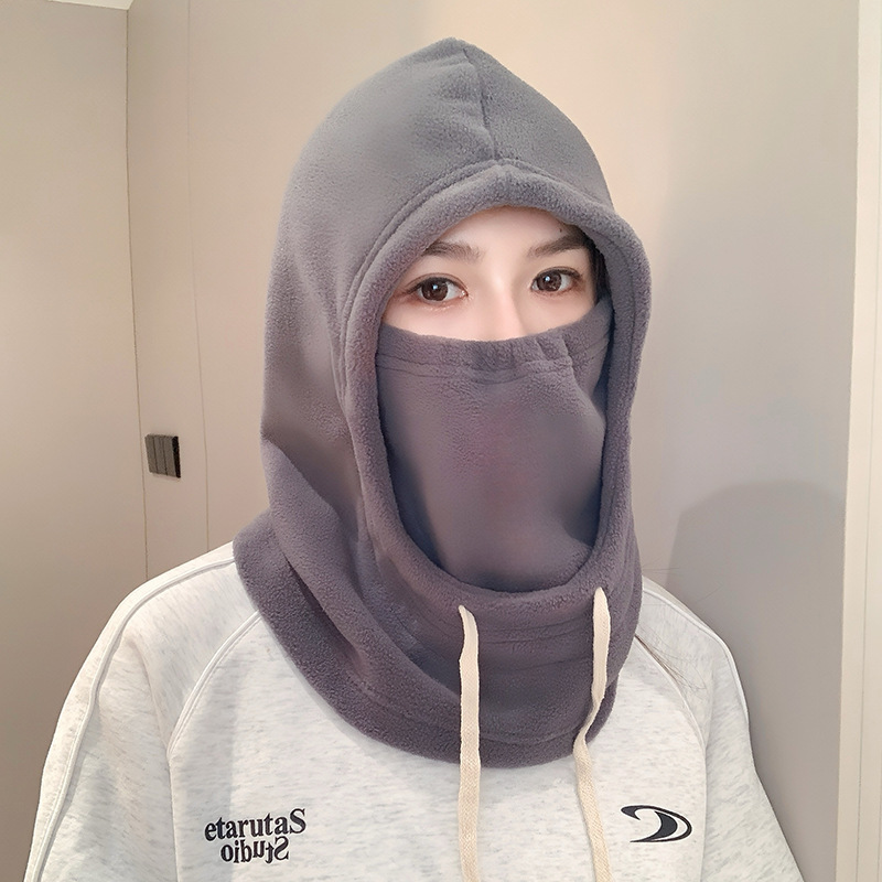 冬季户外骑行头套帽子滑雪防风防寒保暖加绒加厚护颈摇粒绒面罩|undefined