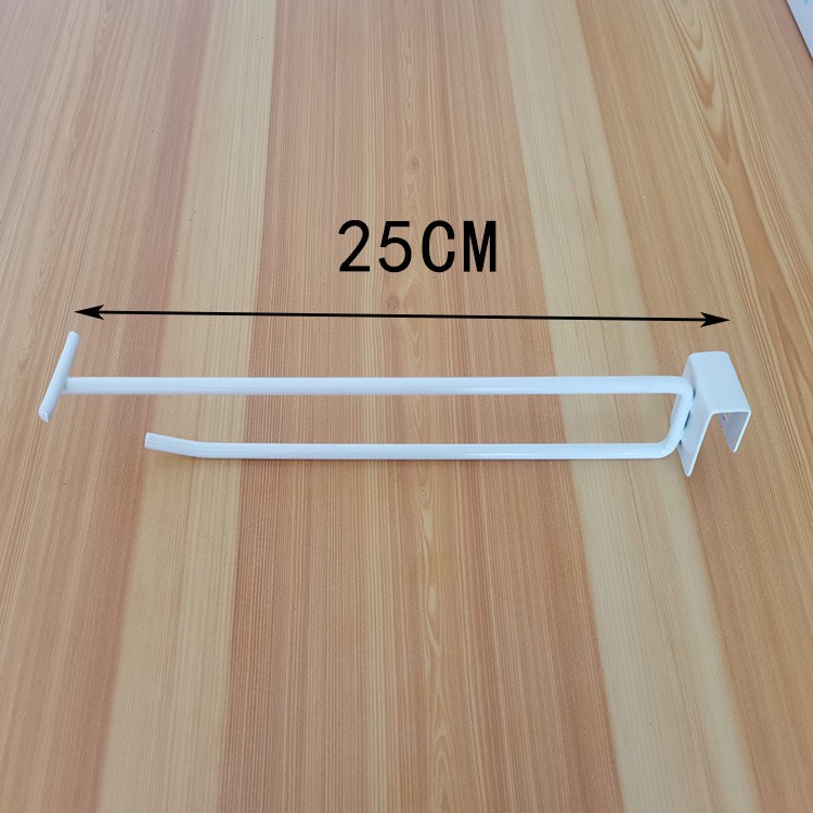 Gancho de acero cuadrado gancho de una sola línea gancho de tubo cuadrado gancho blanco gris gancho bayoneta 15MM gancho de viga estante de supermercado