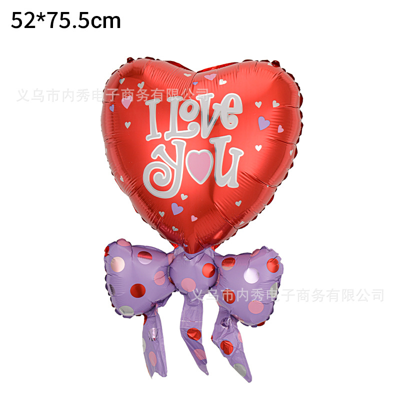 Nuevo Día de San Valentín globo de dibujos animados abrazo oso globo en forma de globo de amor Oso de aluminio película globo Decoración