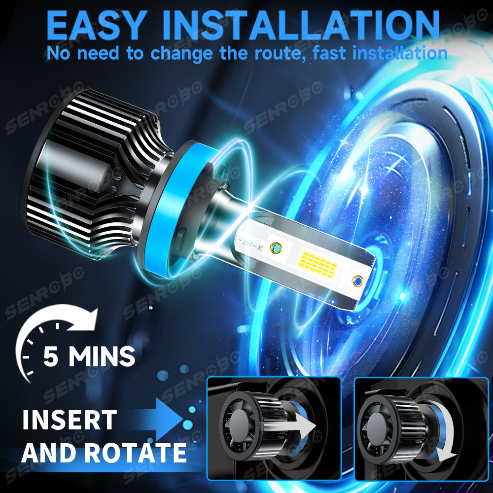 SENROBO automóvil LED delanteros cruzados venta caliente H1H7H11900590069012 luz brillante
