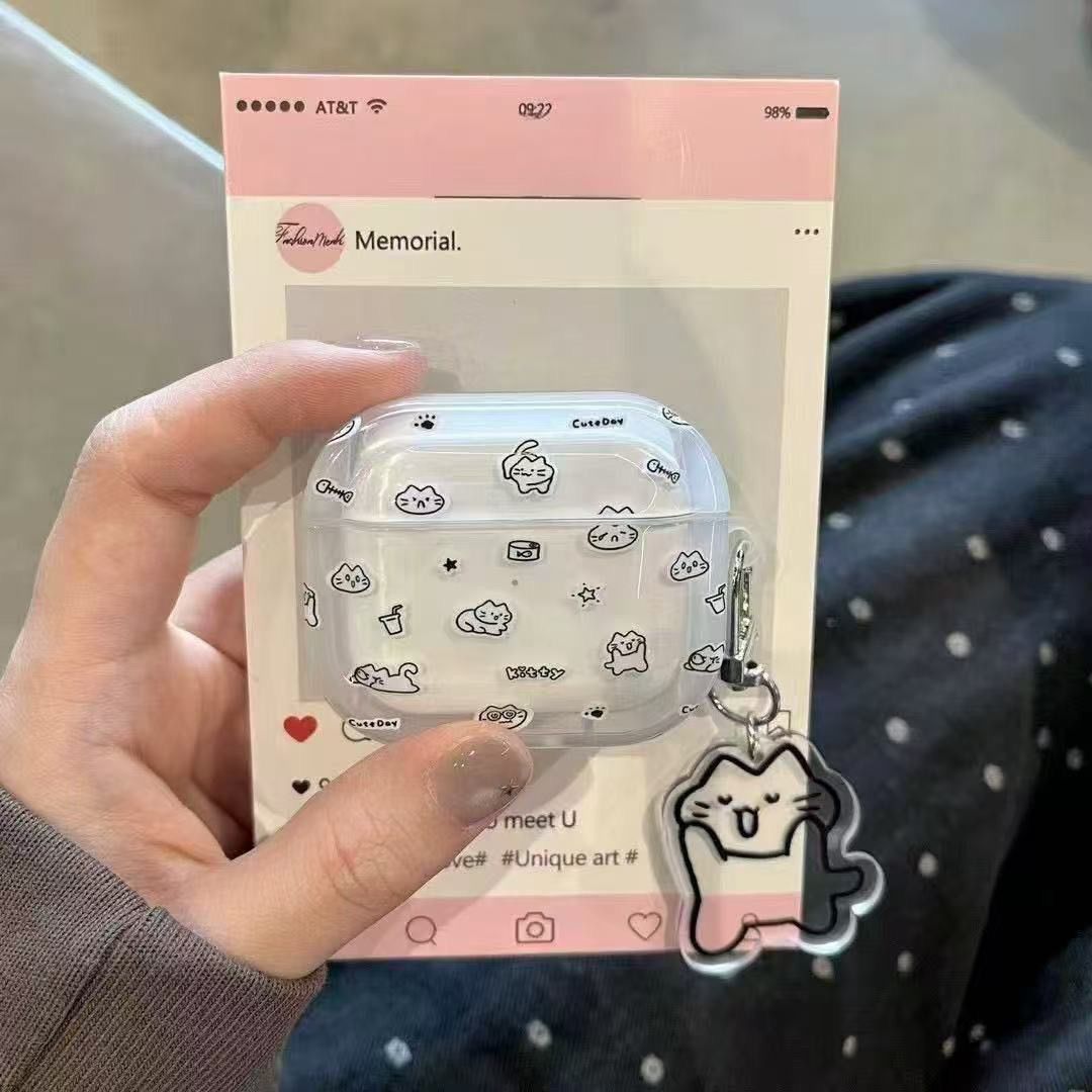 Gatos de pantalla completa adecuados para airpods4 generación de cubierta de auriculares airpodspro2 generación 3 generación de cubierta de Bluetooth