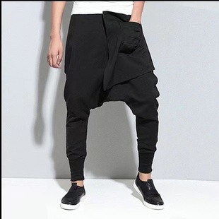 Cross-border personalized pocket sweatpants trendy men's close-fitting harem pants Korean casual pants hip hop Hip Hop Hip Hop pants trendy