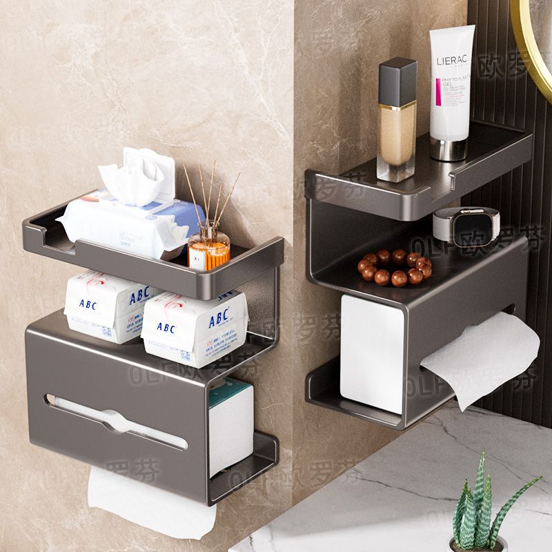 2026 caja de papel de inodoro toallas de papel colgadas en la pared caja de toallas de papel colgadas en la pared perforación inodoro estante de extracción de papel