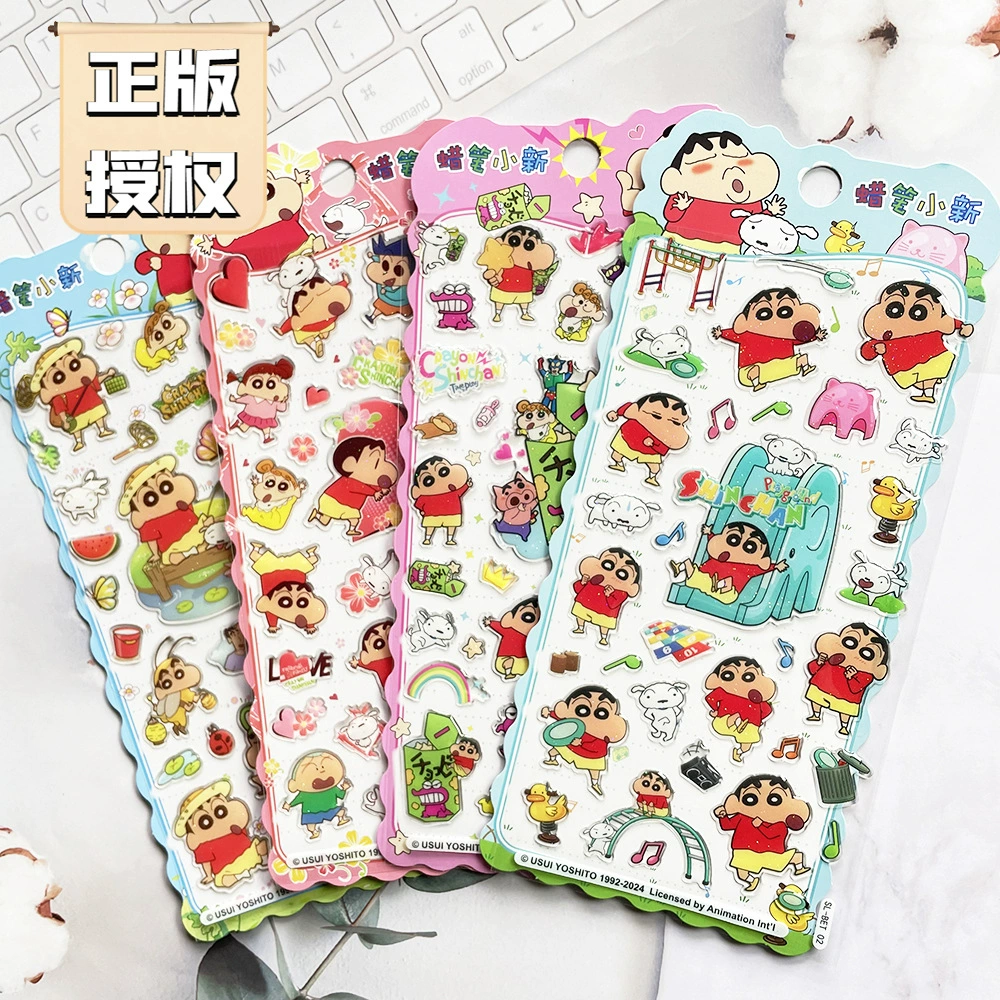Подлинный Crayon Shinchan Кристалл наклейка милый мультфильм стерео капающий клей для детей вознаграждение ручной счет украшения мобильного телефона наклейки