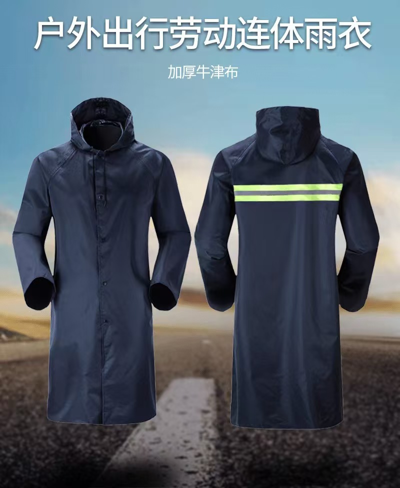 Capa de lluvia gruesa todo el cuerpo impermeable con capuzas de tela de oxford integral impermeable patrulla al aire libre