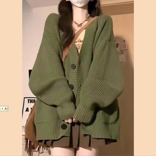 柔らかくワックスのような怠惰な秋冬 2025 新しいルーズコート韓国スタイルのトップニットセーター女性の怠惰なスタイルのカーディガン