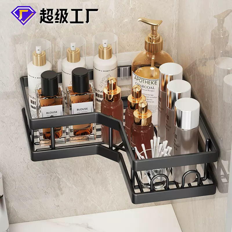 免打孔浴室角架墙角置物架壁挂式收纳架洗手间沐浴露置物篮批发