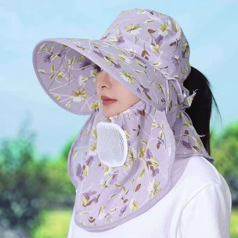 Zomerhoed voor dames met brede rand uv-bescherming winddicht_voghion.com