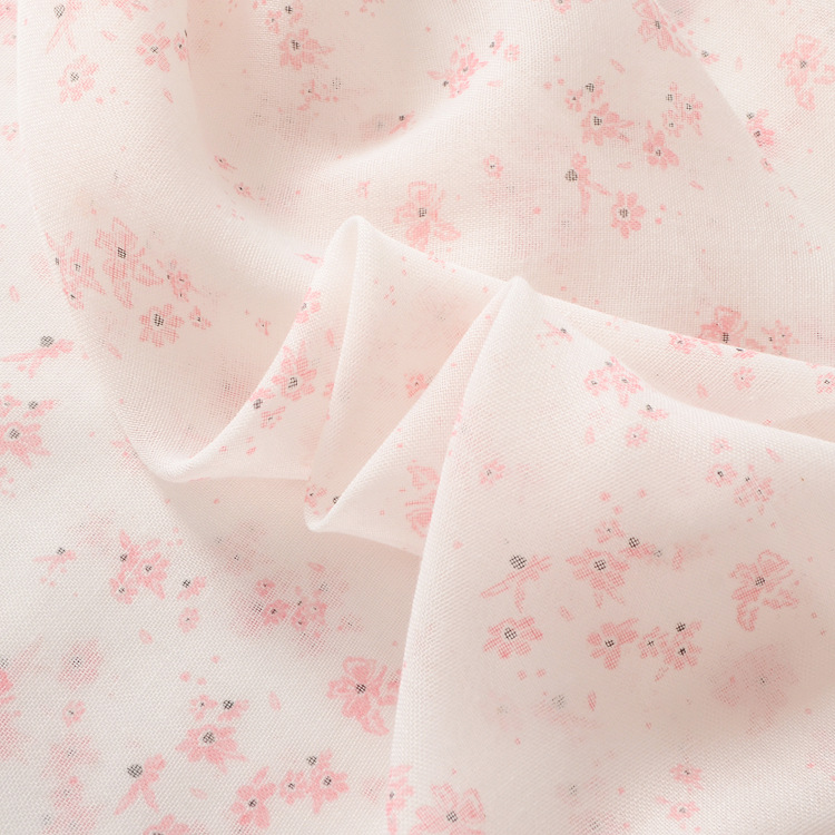 Estilo coreano nuevo rosa claro floral impreso borla larga bufanda decorativa otoño e invierno cálido chal bufanda de algodón y lino