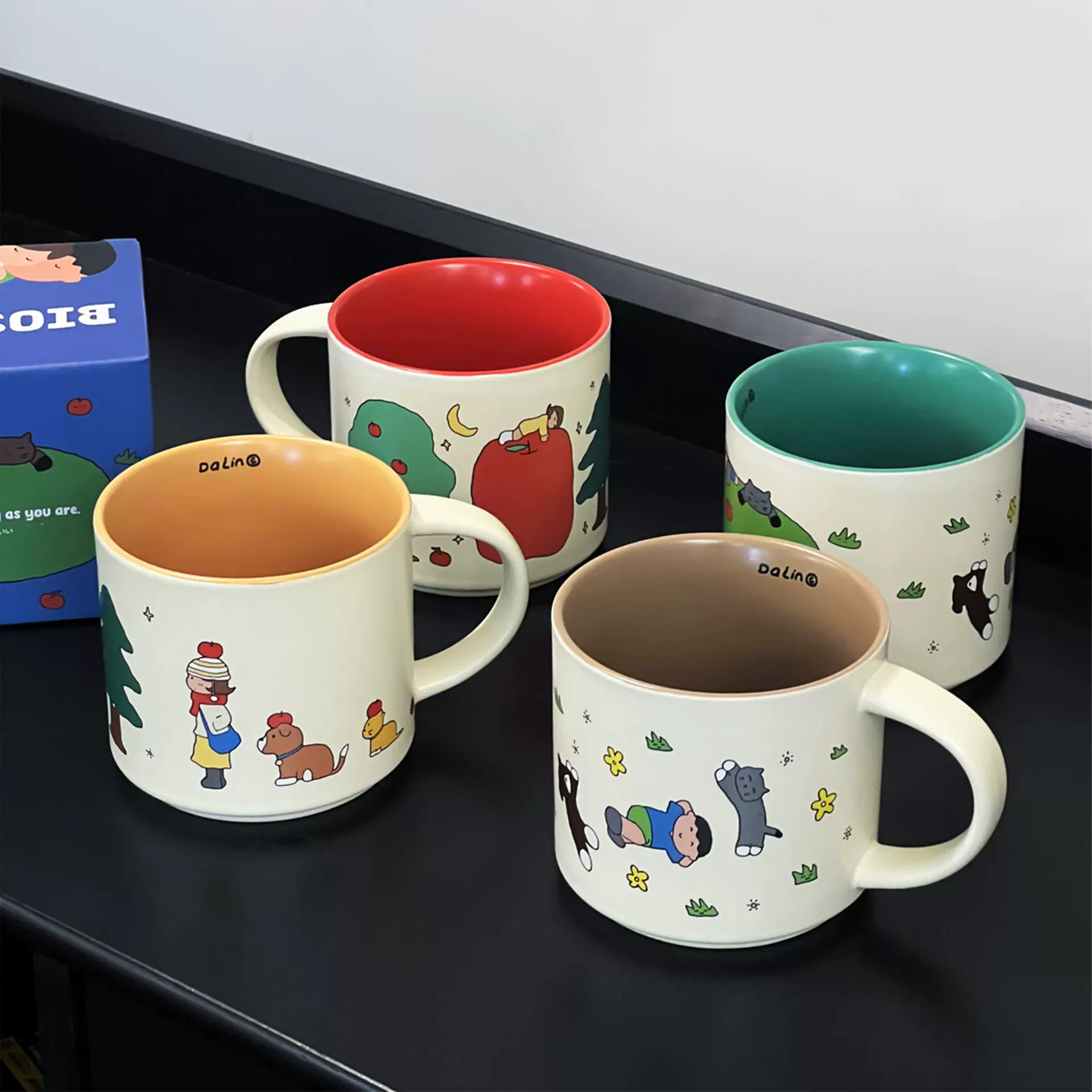 尚恩胖胖杯陶瓷马克杯创意杯子卡通情侣水杯咖啡杯子礼品陶瓷杯