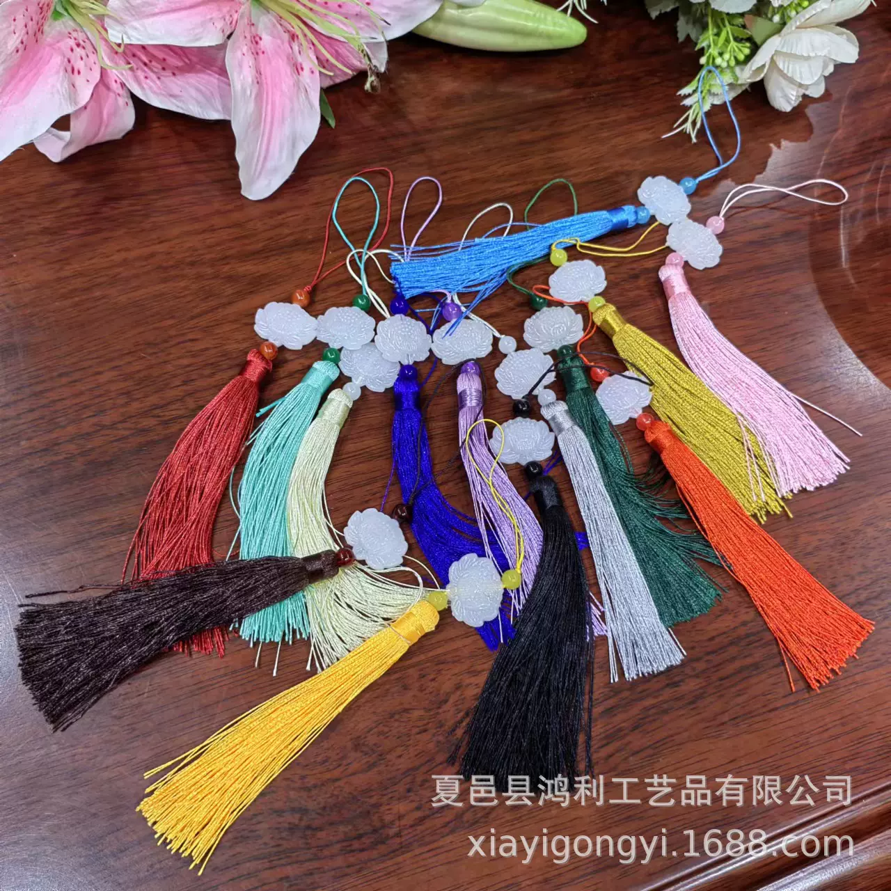 厂家直销古风扇坠汉服配饰笛箫挂件扇子复古汉服挂件白玉莲花挂件