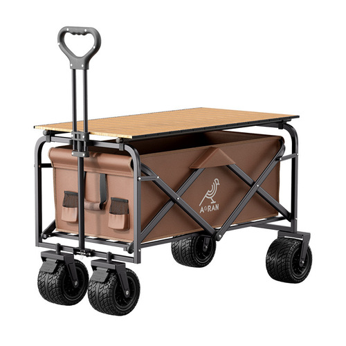 Camper outdoor foldable cart extra large camper van picnic cart trailer camping hand lever stall cart