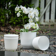 无孔假花蝴蝶兰绿萝树脂塑料实心花盆北欧简约pp大号口径花盆批发