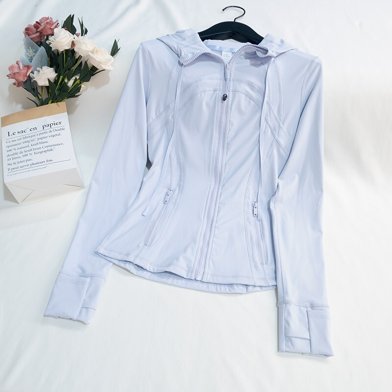 New Style Yoga Clothes for Women, Breathable, Slimming, Zipper Cardigan, Casual Fitness Hooded Thin Sports Top New Style Yoga Clothes for Women, Breathable, Slimming, Zipper Cardigan, Casual Fitness Hooded Thin Sports Top