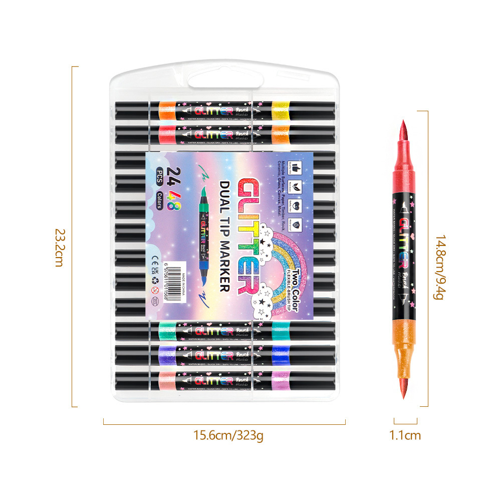 Doble cabeza blando de doble color flash puntero de resaltado para estudiantes de pintura marcador de graffiti libro de mano color flash puntero
