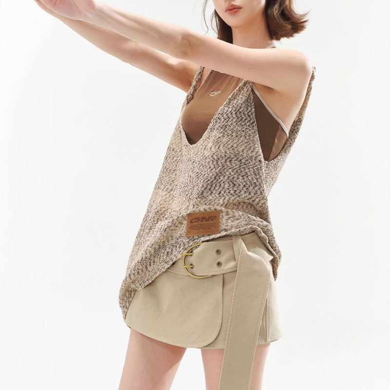 CNR Fashionable Spice Girls suit Beaded Halter Vest Women's Texture Floral Vest