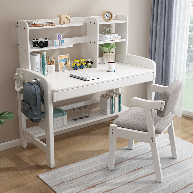Escritorio de madera maciza simple hogar de elevación para niños Escritorio de estudio y silla estudiante escritorio de la computadora Escritorio