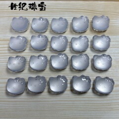 爆款天然白水晶磨砂kt猫盒子饰品配件 diy手串项链小红书抖音热销