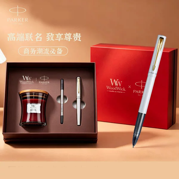 Parker Signature Pen Collaboration with Woodwick Scented Candle Fragrance Gift Box Souvenir Birthday Gift
