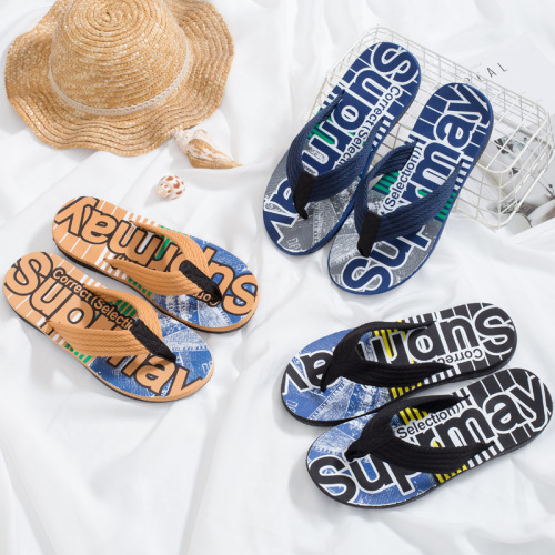 Southeast Asia cross-border summer Internet celebrity new casual beach flip-flops men's rental outdoor clip-on finger drop shipping