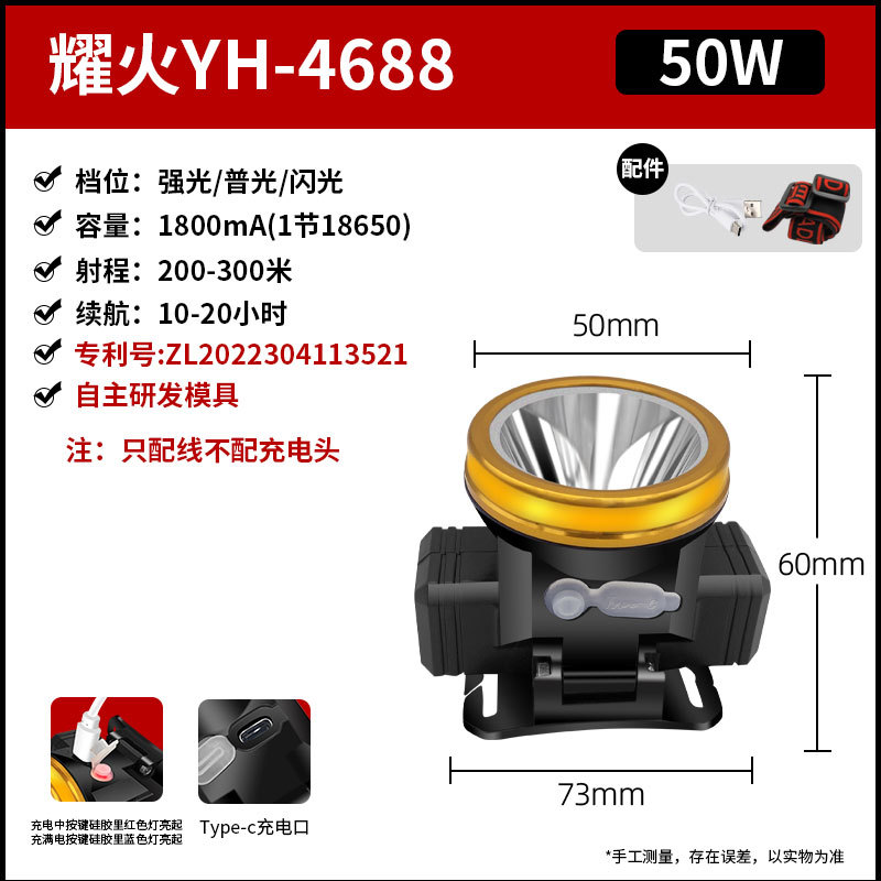 Patented model yh-4688/50w/20 hours of battery life