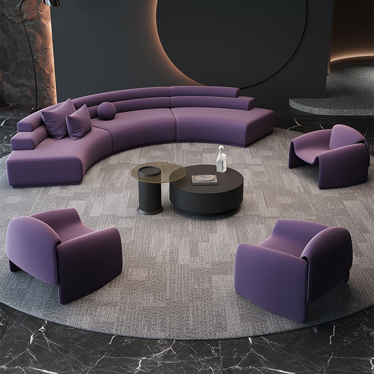 轻奢高端办公室会客布艺沙发组合商务创意酒店美容售楼接待沙发椅