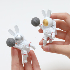 Space Astronaut Refrigerator Magnet Creative Resin Long Ear Rabbit 3D Stereo Magnet Magnet Absorber