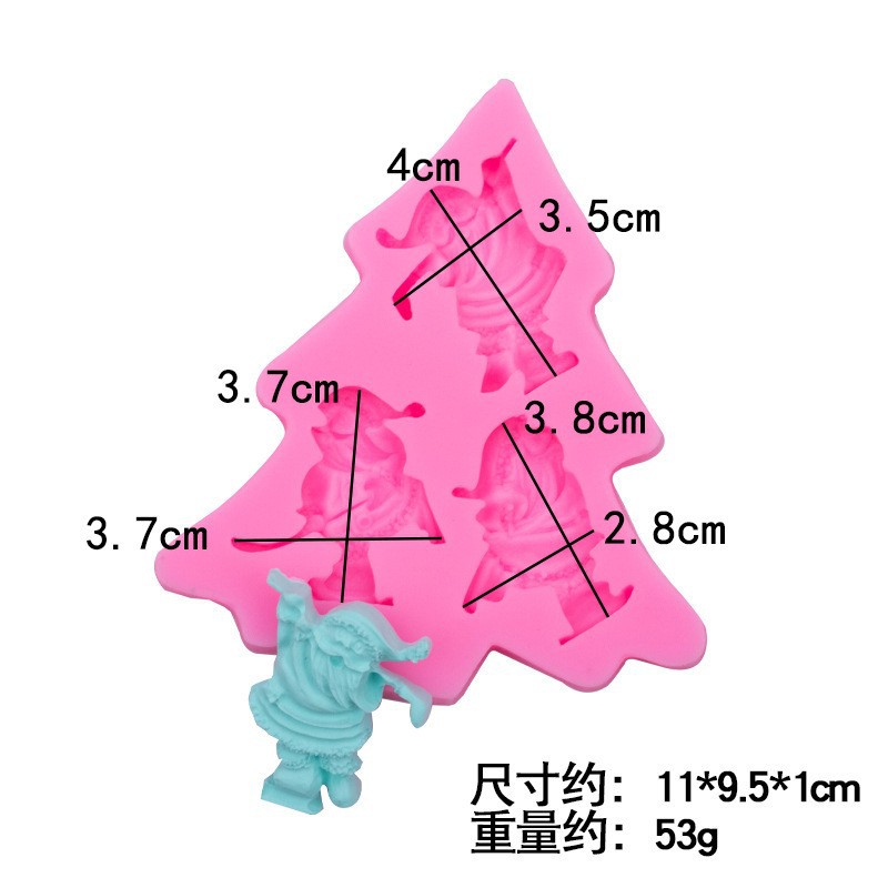 Navidad serie árbol de Navidad Santa Claus modelado molde de silicona fondant cake decoración bricolaje creativo molde para hornear