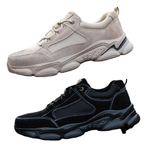 Cross-border wholesale light and breathable protective shoes for men, anti-punching and anti-piercing protective shoes, new steel toe cap, all-season work shoes