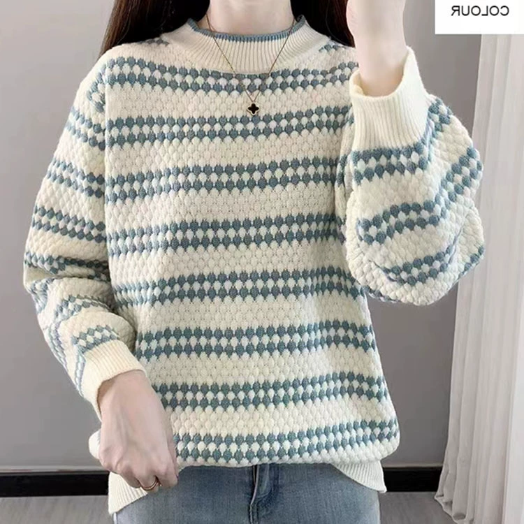 Set, demi-season knitted sweater for leisure, loose fit, high collar