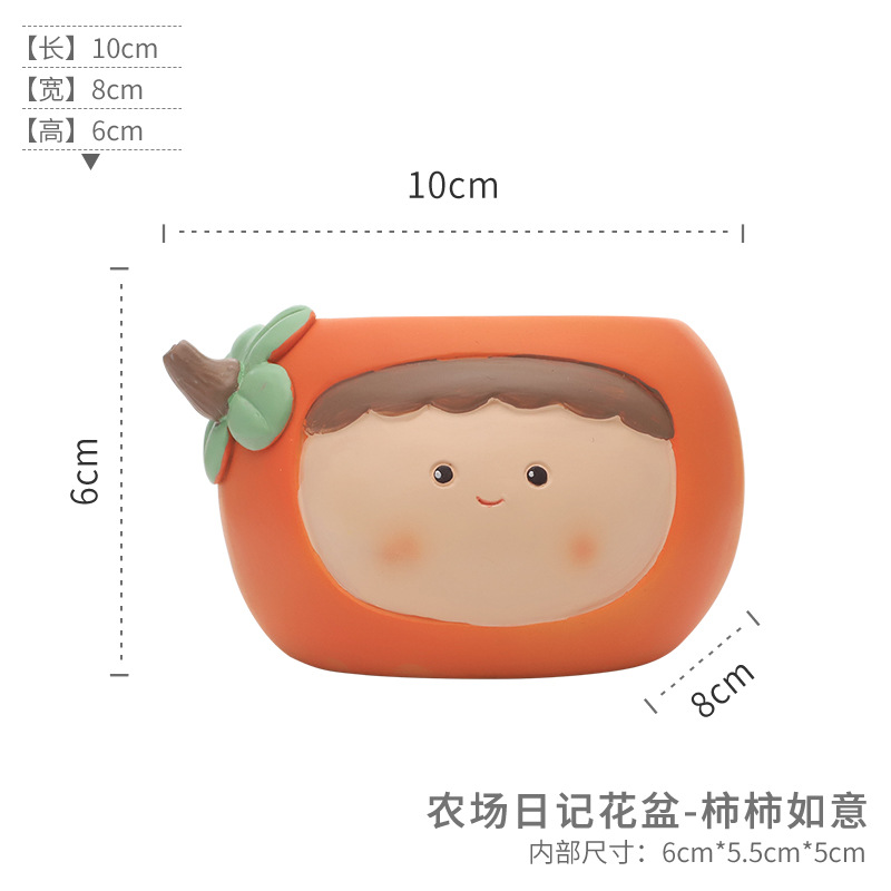 Chậu cây mọng nước mini resin hoạt hình, chậu để bàn trang trí nhà, văn phòng và sân vườn (RG-127)
