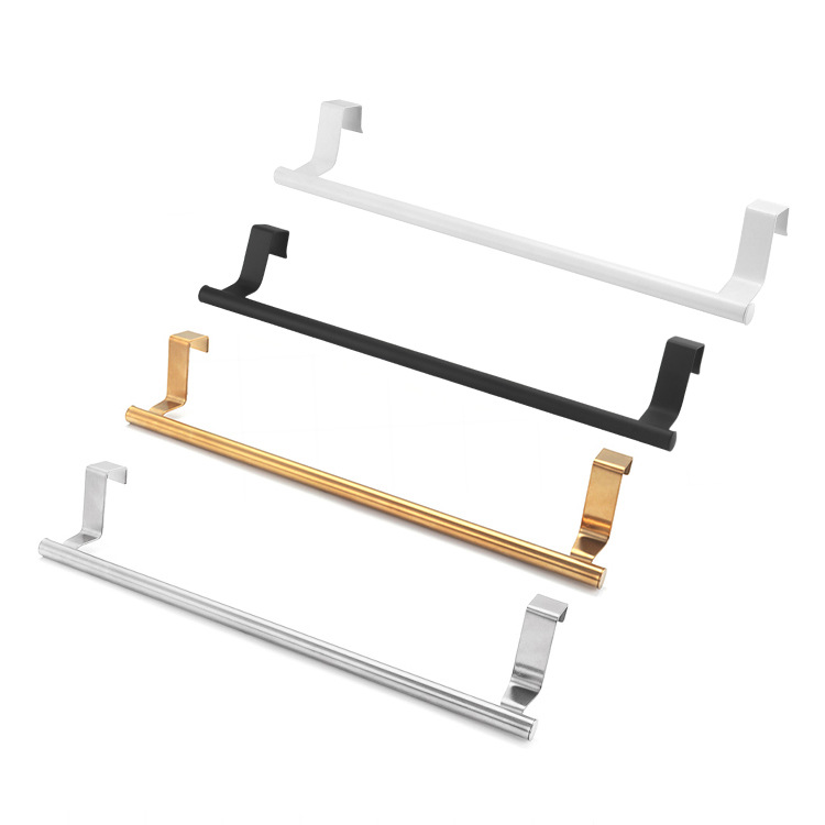 Factory Direct Supply Punch-Free Towel Rack Hanging Double-Layer Towel and Bath Towel Rod Removable Telescopic Bathroom Storage Rack