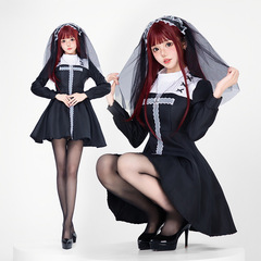 ハロウィンコスチューム ゴシック ゴースト ブライダルコスチューム ダークスタイル クロス修理 魔女コスチューム ヴァンパイアパフォーマンス衣装