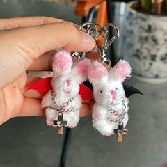 ins公仔情侶掛件蝙蝠翅膀兔子甜酷惡魔萬聖節禮物手機鏈條包包扣